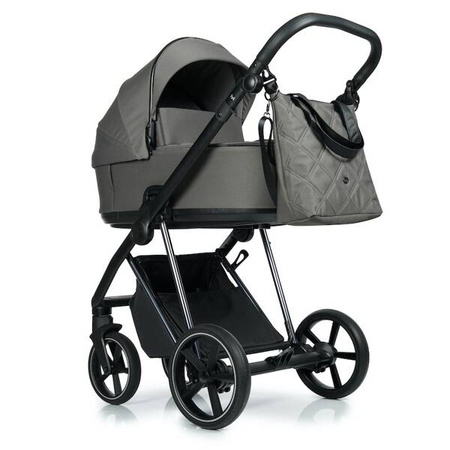 Roan Ivi 2.0 Wózek Głęboko-Spacerowy Rama Czarna Taupe + Cybex Aton B2 i-Size Fotelik Samochodowy 0-13kg + Baza One Volcano Black