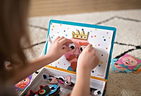 Janod Magnetibook Magnetyczna Układanka Śmieszne Buzie Chłopiec