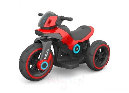 BABY MIX MOTOR NA AKUMULATOR POLICJA Czerwony