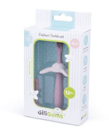 Dumel GiliGums Szczoteczka do Zębów Słoń 2w1 Różowa