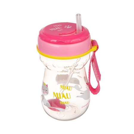 Canpol Babies Bidon ze składaną rurką silikonową z odważnikiem 350ml 56/521 Kotek