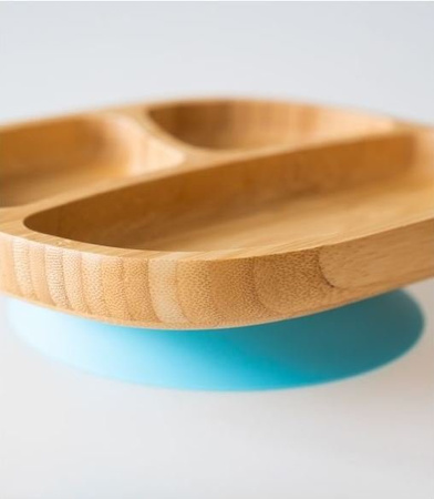Eco Rascals Miseczka Trójdzielna Bambusowa z Przyssawką Niebieski
