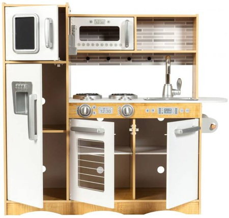 HyperMotion Drewniana Kuchnia Dla Dzieci + Akcesoria, Fartuch, Światło