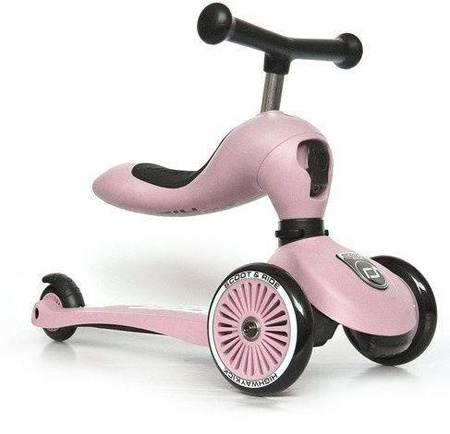 Scootandride Highwaykick 1 2w1 Jeździk i Hulajnoga 1-5 lat + Plecak Rose
