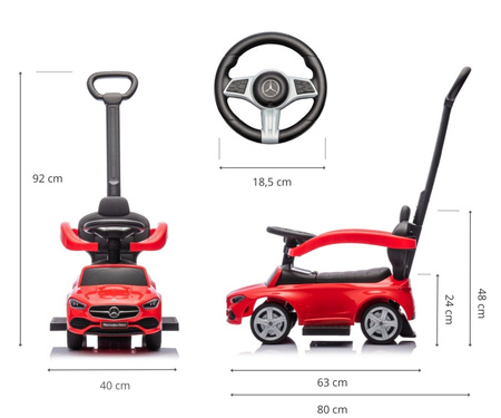 Milly Mally Jeździk z Rączką Mercedes C-Class Red