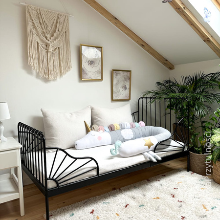 SenLove Poduszka Wałek Ochraniacz do Łóżka Jednorożec Szary