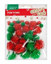 Craft With Fun Ozdoba Pompon 35szt