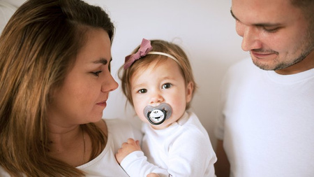 Lovi Dynamiczny Smoczek Uspokajający 18m+ Silikonowy 2szt. 22/880 Salt&Pepper