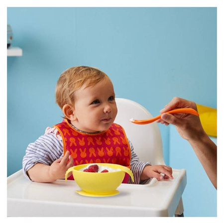 B.Box Silikonowa Miseczka Z Łyżką Lemon Sherbet