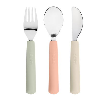 Lassig Zestaw sztućców ze stali nierdzewnej z silikonową rączką 3 el. Happy Fruits Cherry