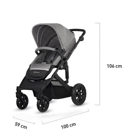 Kinderkraft Prime Lite Wózek Głęboko-spacerowy 07 Gray