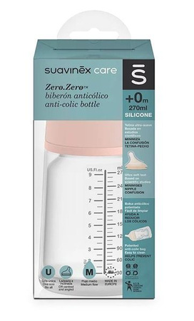 Suavinex Butelka 270ml Smoczek Silikonowy Średni Przepływ Zero Zero