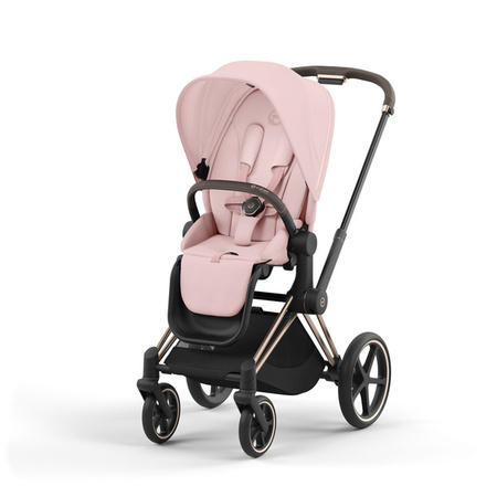 Cybex e-Priam 4.0 Wózek Głęboko-Spacerowy + Cloud T I-Size Fotelik + Baza Peach Pink