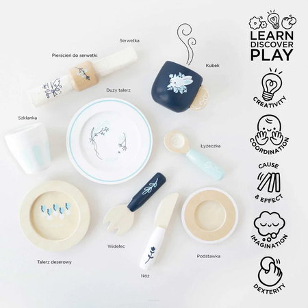 Le Toy Van Drewniany Zestaw Obiadowy Akcesoria Kuchenne