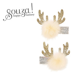 Souza! Spinki do włosów brokatowe z pomponem świątecze renifer Zona 2 szt.