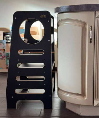 Baby Wood M Double Kitchen Helper Czarny