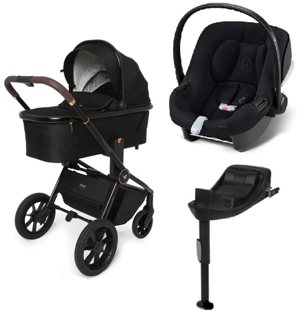 Muuvo Quick SE 2 Wózek Głęboko-Spacerowy Sunset Black + Cybex Aton B2 i-Size Fotelik Samochodowy 0-13kg + Baza One Volcano Black