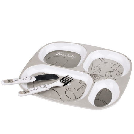 Thermobaby - Talerz z przegródkami Savana / Szary