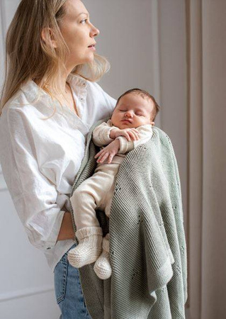 Poofi Kocyk Bawełniany Paris Khaki 80x100