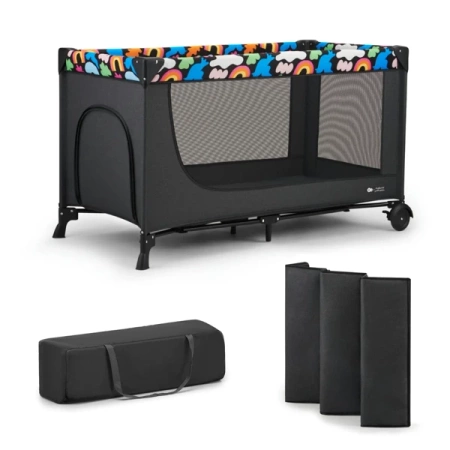 KinderKraft Joy 2 Łóżeczko Turystyczne Happy Shapes