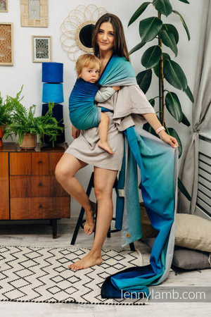 LennyLamb Chusta Do Noszenia Dzieci, Tkana Splotem Skośno-krzyżowym 100% Bawełna Rozmiar M 4,6m Airglow