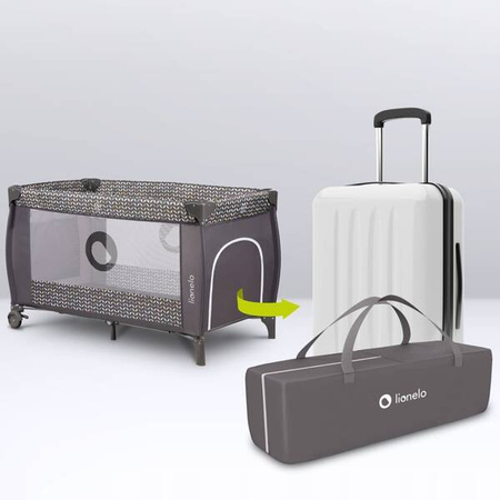 Lionelo Sven Plus Łóżeczko Turystyczne Grey Scandi