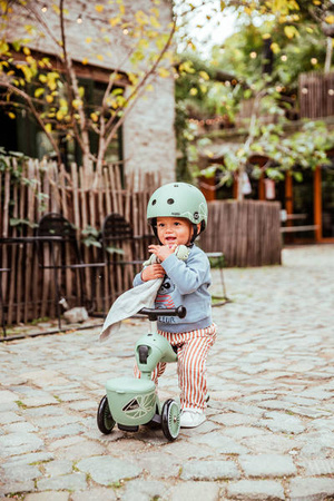 Scootandride Highwaykick 1 Lifestyle 2w1 Jeżdzik i Hulajnoga Trójkołowa z Zamykanym Schowkiem 1-5 lat Green Lines