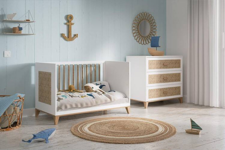 Theo Bebe Nami Łóżeczko Ratanowe 60x120cm Neige