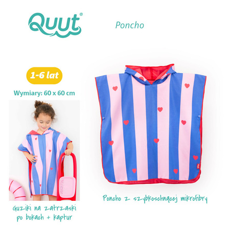 QUUT Dwustronne poncho kąpielowe dla dzieci Cherry Red