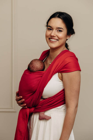 LennyLamb Chusta Do Noszenia Dzieci, Tkana Splotem Jodełkowym, Bawełna - Mała Jodełka Sedona - Rozmiar XS