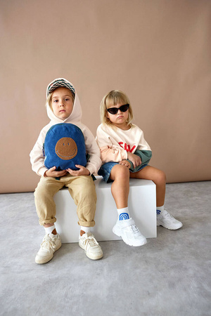 Lassig Bluza z bawełny organicznej GOTS Little Gang Sun milky 7-12 m-cy