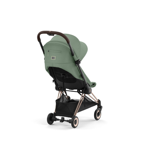 Cybex Coya Wózek Spacerowy Rama Rosegold Leaf Green + Cybex Coya Moskitiera Black