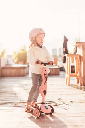 Scootandride Highwaykick 1 Jeździk i Hulajnoga 2w1 1-5 lat + Zestaw Ochraniaczy dla Dzieci XXS Rose