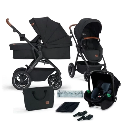 Kinderkraft B-Tour Mink Pro Wózek Głęboko-Spacerowy + Fotelik 0-13 kg Zestaw 3w1 Black