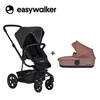 Easywalker Harvey 2 Wózek Głęboko-Spacerowy Night Black (zawiera stelaż, siedzisko z budką i pałąkiem) 