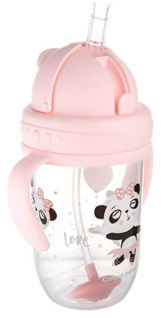 Canpol Babies Exotic Kubek Niekapek z Rurką i Odważnikiem 270ml 56/606 Pink