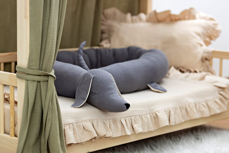 SenLove Ochraniacz do Łóżeczka Piesek Szary