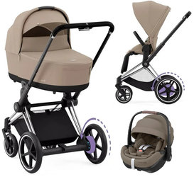 Cybex e-Priam 4.0 Wózek Głęboko-Spacerowy + Maxi-Cosi Pebble 360 Pro2 Fotelik Samochodowy