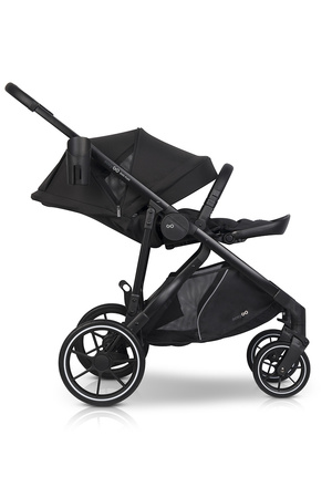 Easy Go Duoflex Wózek Głęboko-Spacerowy Bliźniaczy Rok po Roku Ebony Black 1 Siedzisko 1 Gondola
