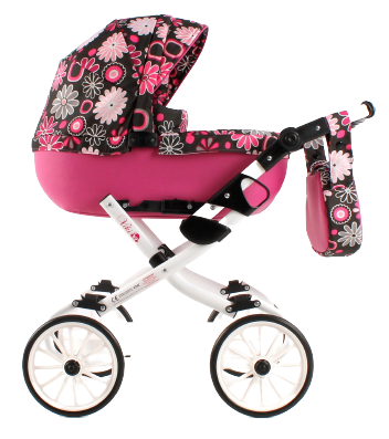Adbor Viki Wózek dla Lalek Kwiatki Vi-01
