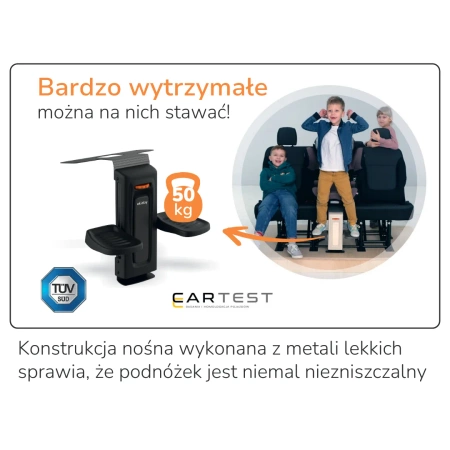 Okiday Podnóżek do Dziecięcych Fotelików Samochodowych Czarny, Kolorystyka, Czarny