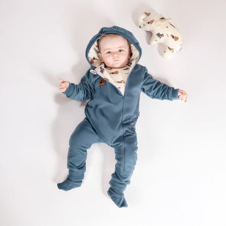 Nicol Kombinezon niemowlęcy pajac dresowy z podszewką dla chłopca r.68