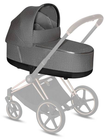 Cybex e-Priam 3.0 Rama ze Stelażem Siedziska + Gondola Wózek Głęboki Manhattan Grey Plus
