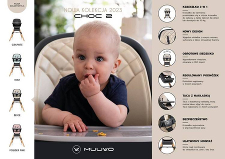 Muuvo Choc 2 Krzesełko Do Karmienia Graphite