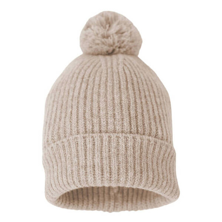 Lodger Czapeczka z Wełny Merino 100% 6-12 msc Beżowa Beige