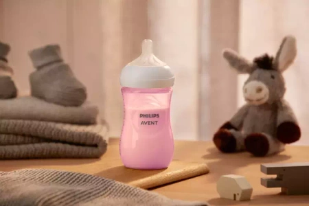 Avent Natural 3 Butelka Responsywna 1m+ 260ml Pink
