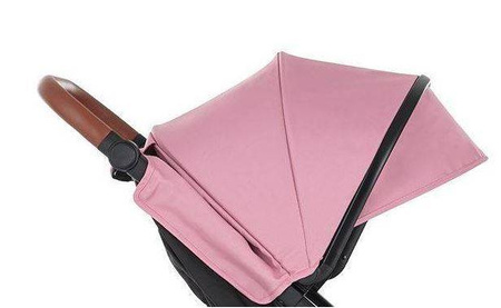 Petite&Mars Street + RWS Stelaż Wózka Spacerowego Oak + Budka Rose Pink