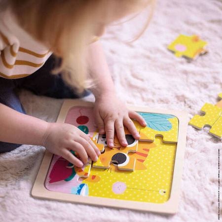 Janod Puzzle Drewniane 9 Elementów 18m+ Kotek Orzeszek