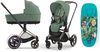 Cybex e-Priam 3.0 Wózek Głęboko-Spacerowy Leaf Green + Cybex Śpiworek