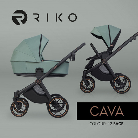 Riko Cava Wózek Głęboko-Spacerowy 12 Sage